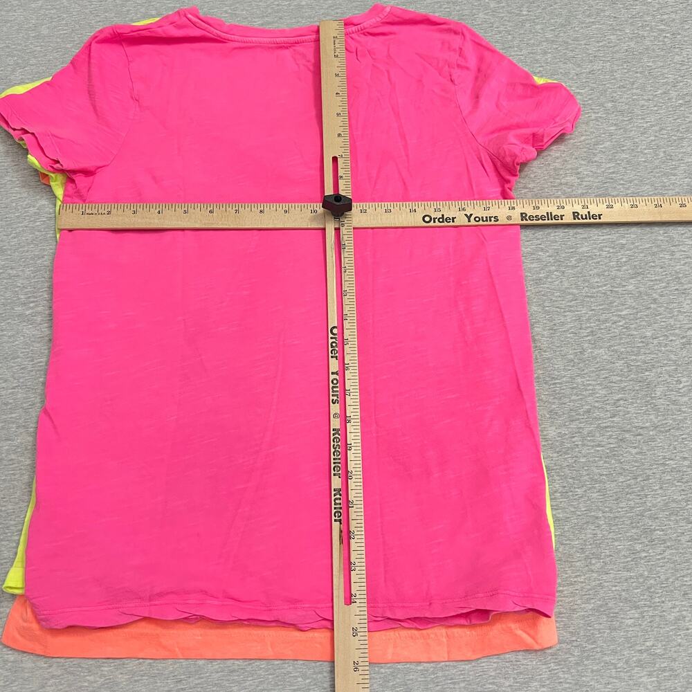 Victorias Secret Sport Crop Leggings Womens Large Barbiecore‎ Neon Y2K Tee Top - Picture 13 of 15